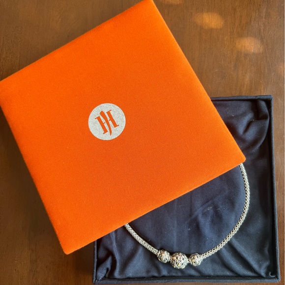 John Hardy vintage Jaisalmer three bead gold & silver necklace - Picture 7 of 9